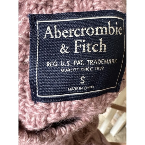 Abercrombie & Fitch Pink Cable Knit Sweater Women's Small Cotton Blend Soft - Picture 6 of 8